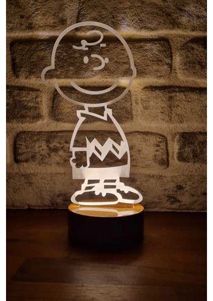 Renkli LED Masa Lambası, Ahşap Taban, 7 Renk Seçeneği, Dekoratif Hediye