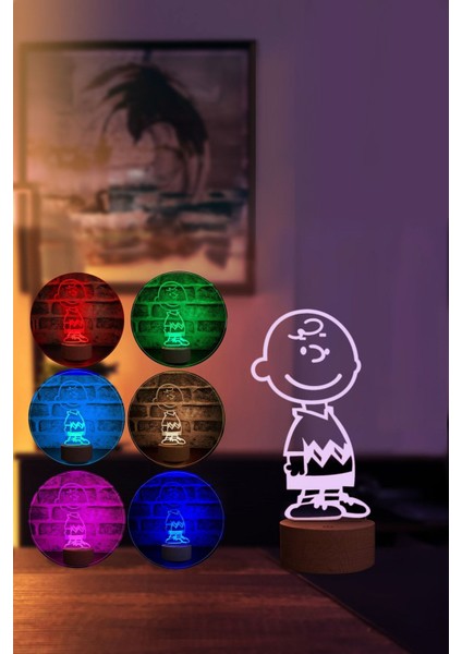 Renkli LED Masa Lambası, Ahşap Taban, 7 Renk Seçeneği, Dekoratif Hediye fiyatları