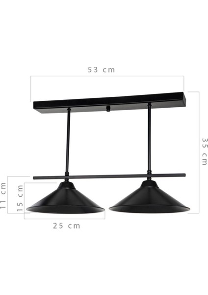 Şık Siyah 2'li Avize Takımı, Modern ve Zarif Aydınlatma Seçeneği modelleri