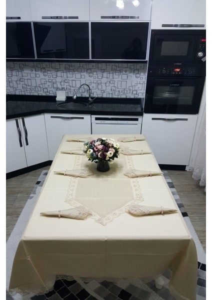 8 Kişilik Güpürlü Leke Tutmaz Yemek Takımı, Kahverengi, 18 Parça, Şık ve Kullanışlı fiyatları