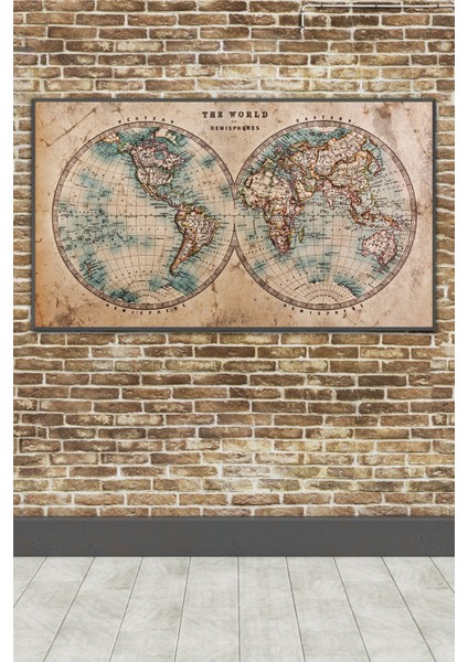 Yapışkanlı 3D Dünya Haritası Duvar Dekoru, Beyaz Renk