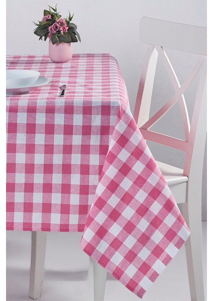 Pembe ve Beyaz Kareli Çok Amaçlı Masa Örtüsü, Şık ve Kullanışlı Tasarım fiyatları