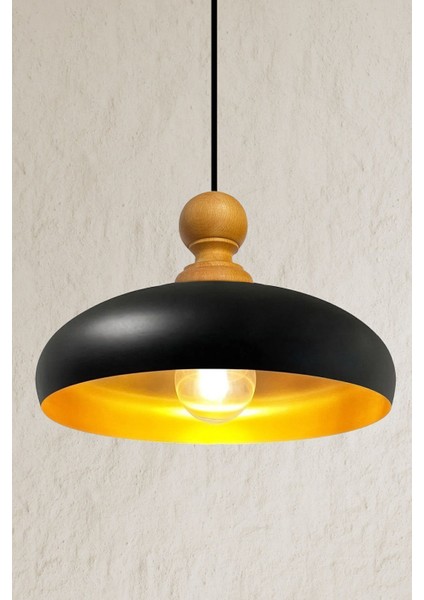 Şık Siyah Sarkıt Ahşap Avize Iç Mekan Aydınlatma Dekorasyon