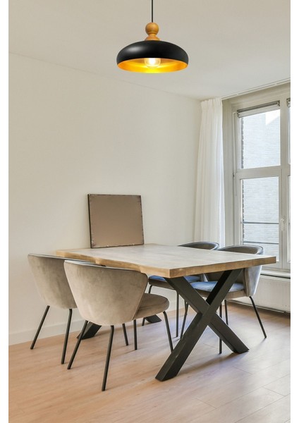 Şık Siyah Sarkıt Ahşap Avize Iç Mekan Aydınlatma Dekorasyon fırsatları