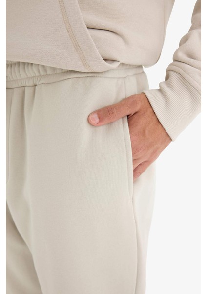 Regular Fit Beli Bağcıklı Cepli Paçası Lastikli Şardonlu Basic Düz Jogger Eşofman Altı E6326AX25AU