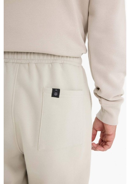 Regular Fit Beli Bağcıklı Cepli Paçası Lastikli Şardonlu Basic Düz Jogger Eşofman Altı E6326AX25AU