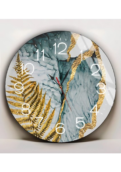 Turkuaz Renkli Yaprak Şekilli Kıl Saat Camı, Dayanıklı ve Şık Tasarım