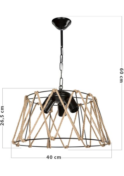 Şık Metalik 3'lü Halat Sarkıt, Modern ve Estetik Aydınlatma Seçeneği fırsatları