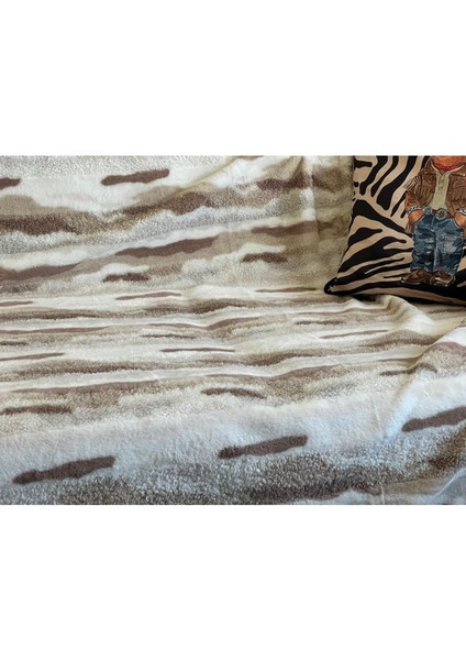 Kahverengi Peluş Tavşan Tüyü Yumuşak Koltuk Örtüsü 150X200, 3'lü Set indirimleri