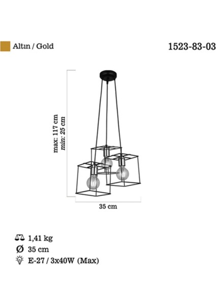 Modern 3'lü Siyah ve Altın Avize, Şık ve Zarif Aydınlatma Seçeneği modelleri