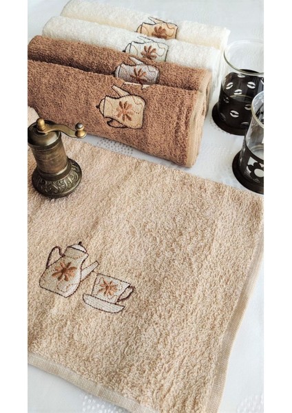 Kahverengi Nakışlı 30X50 cm Mutfak Havlu Seti, 6'lı Paket, Şık ve Kullanışlı fiyatları