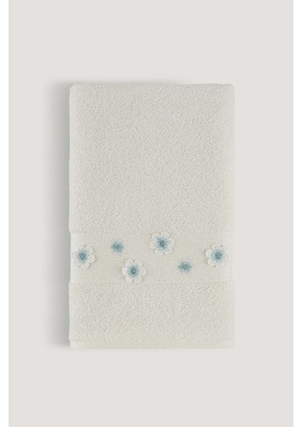 Ekru Nakışlı Bordürlü 2'li Havlu Seti 30X50 fırsatları