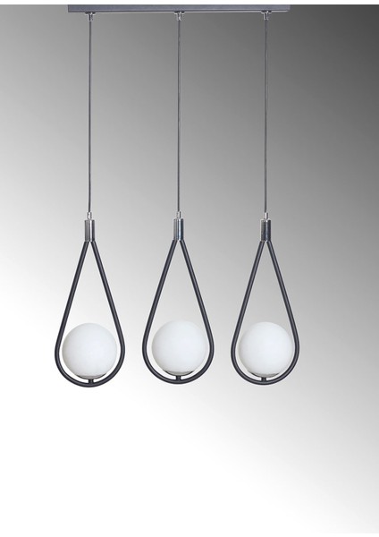 Modern 3'lü Metal ve Cam Avize, Şık ve Zarif Tasarım, Evinizde Şıklık Sağlar modelleri