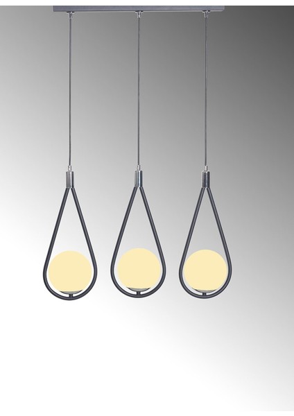 Modern 3'lü Metal ve Cam Avize, Şık ve Zarif Tasarım, Evinizde Şıklık Sağlar indirimleri