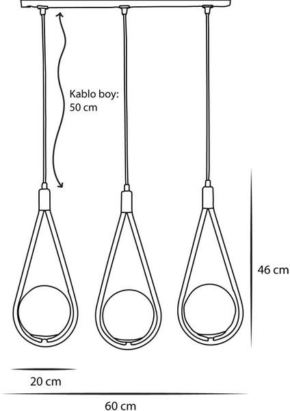 Modern 3'lü Metal ve Cam Avize, Şık ve Zarif Tasarım, Evinizde Şıklık Sağlar