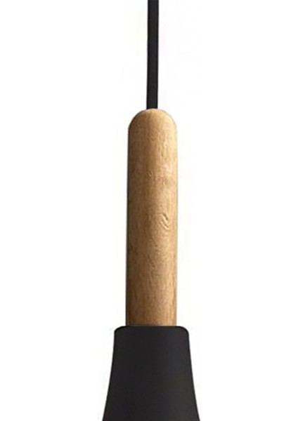 Modern Siyah Üçlü Ahşap Sarkıt Avize, Şık ve Zarif Iç Mekan Aydınlatması fırsatları