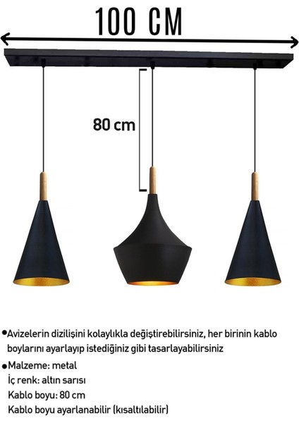 Modern Siyah Üçlü Ahşap Sarkıt Avize, Şık ve Zarif Iç Mekan Aydınlatması indirimleri