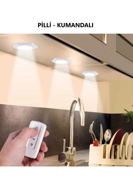 Kollu LED Gece Lambası, Kablosuz, Kolay Montaj, Gömme, Şık ve Enerji Tasarruflu