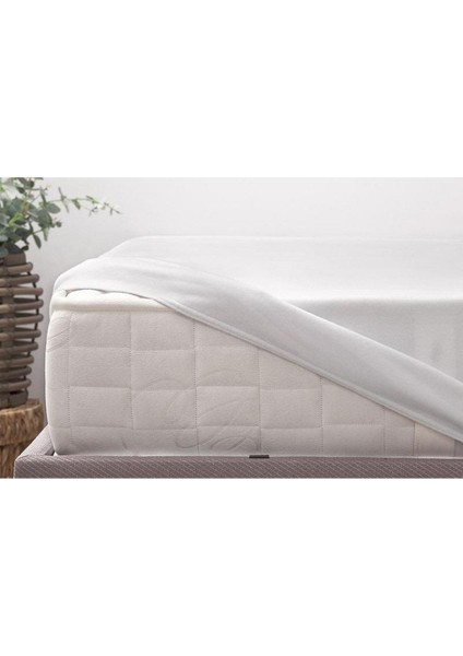 Sıvı Geçirmez Tek Kişilik Alez Yatak Koruyucu 90X190 Beyaz