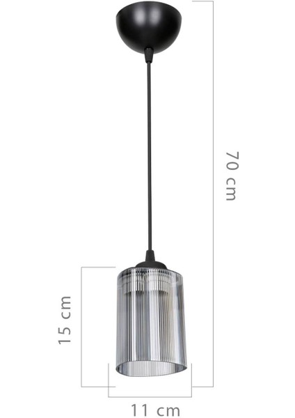 Füme Optik Sarkıt - Çift Ampul Görünümlü Cam, Şık ve Modern Aydınlatma Parçası fırsatları
