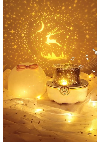 Renkli Desenli Projeksiyon Gece Lambası, Atmosferi Güzelleştirir