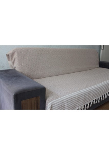 Kahverengi Pamuklu Koltuk Örtüsü, Şık ve Yumuşak Dokusu ile Evinizde Rahatlık Sağlar