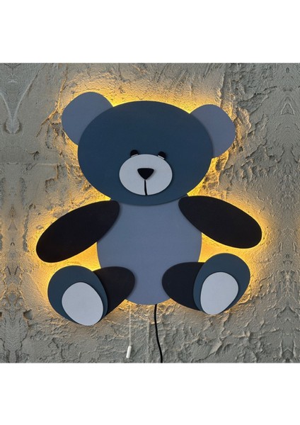 Renkli Ahşap Çocuk Odası Dekoratif Ledli Gece Lambası