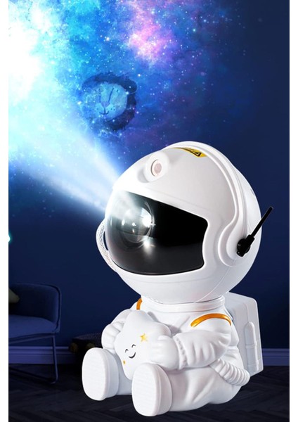 Galaxy Temalı Balkon Projeksiyon Gece Lambası, Uzay Görünümlü Aydınlatma, Kumandalı