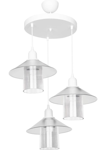 3'lü Beyaz Optik Şeffaf Başlıklı Set