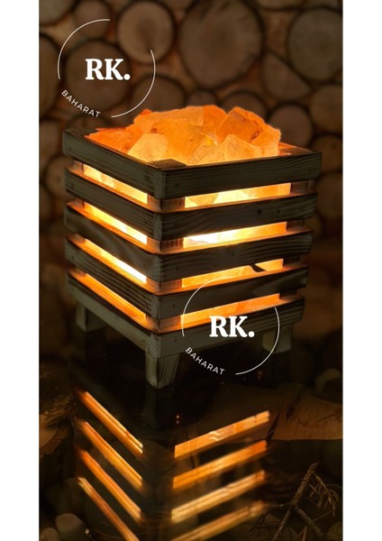 Kare Ahşap Himalaya Tuz Lambası, Sıcak ve Şık Dekorasyon Parçası fiyatları