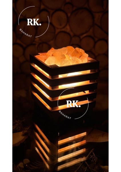 Kare Ahşap Himalaya Tuz Lambası, Sıcak ve Şık Dekorasyon Parçası modelleri
