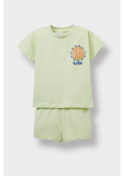 Erkek Bebek 2'li Takım Baskılı Kısa Kollu Tişört Şort F9117A525SM fiyatları