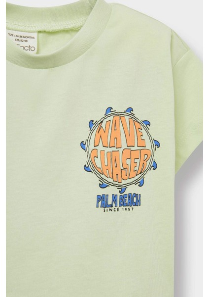 Erkek Bebek 2'li Takım Baskılı Kısa Kollu Tişört Şort F9117A525SM fırsatları