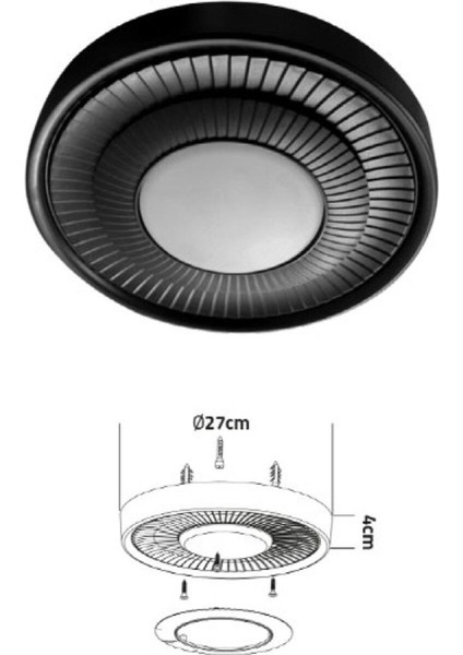 Şık Siyah Modern LED Avize 20W Sıva Üstü Panel Tavan Aydınlatması fiyatları