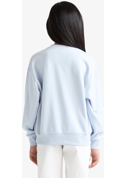 Kız Çocuk Relax Fit Bisiklet Yaka Anime Baskılı Sweatshirt E6495A825AU