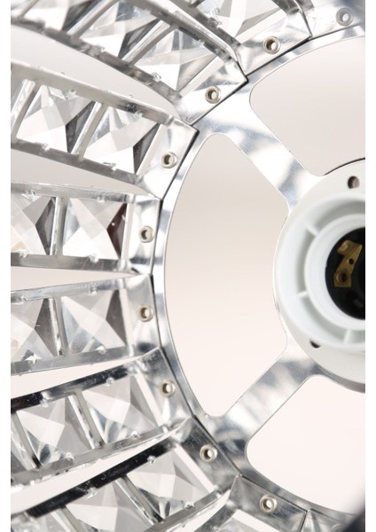 Şeffaf Kare Taş Avize 50'li, Turuncu, Modern ve Şık Aydınlatma Seti