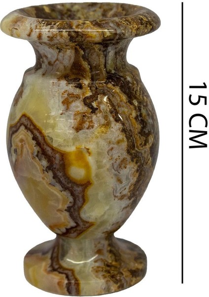 Doğal Taş Küp Vazo, Kahverengi, Şık ve Dekoratif Ev Süslemesi fiyatları