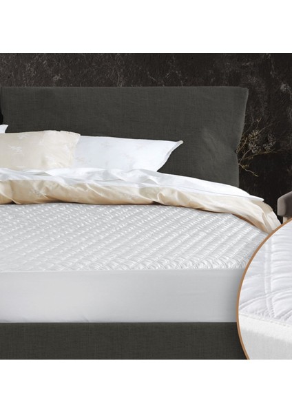 Beyaz Tek Kişilik Sıvı Geçirmez Yatak Alezi, Kapitone Koleksiyon