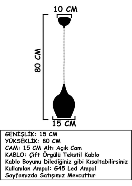 Füme Camlı Tekli Sarkıt Avize, Şık ve Modern Tasarım, Evinizde Şıklık Yaratır