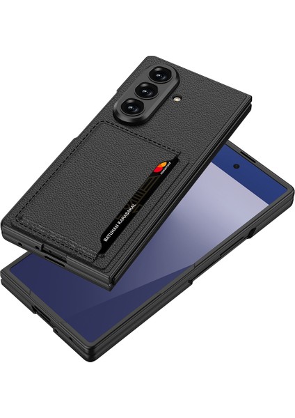 Samsung Galaxy Z Fold 7 Suni Deri Arka Yüzey Kartlıklı Kıpta Silikon Kapak fiyatları