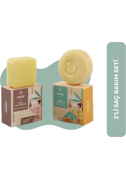 2’li Saç Bakım Set Şampuan 95 gr - Katı Saç Kremi 65 gr