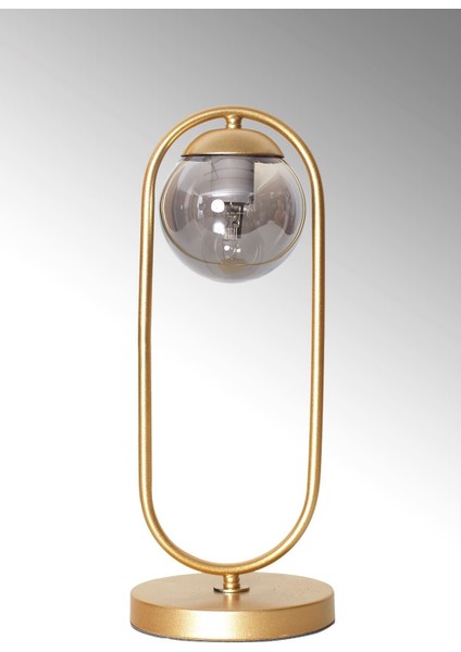 Şık Sarı Metal Gövde Füme Camlı Modern Masa Lambası modelleri