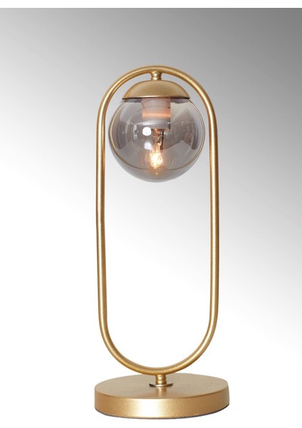 Şık Sarı Metal Gövde Füme Camlı Modern Masa Lambası indirimleri