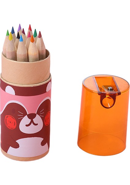 12 Renk Kurşun Çocuk Boyama Kalemi Sevimli Yavrular (Yurt Dışından)