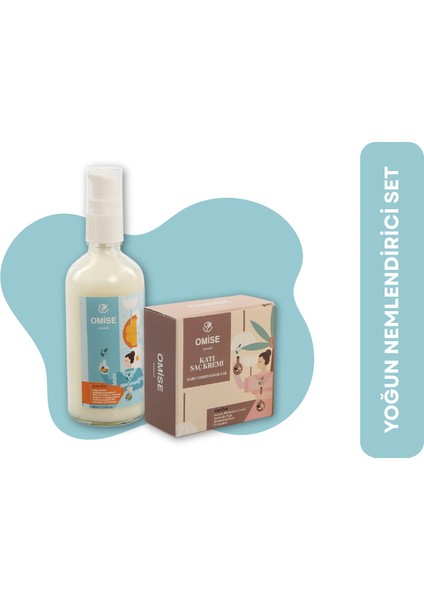 2’li Yoğun Nem Seti Katı Saç Kremi, Vanilya - Yoğun Saç Bakım Sütü Bitkisel Formül