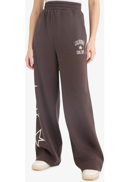 Wide Leg Geniş Paça Baskılı Kalın Eşofman Altı E9584AX25WN fırsatları