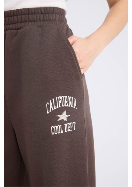 Wide Leg Geniş Paça Baskılı Kalın Eşofman Altı E9584AX25WN indirimleri