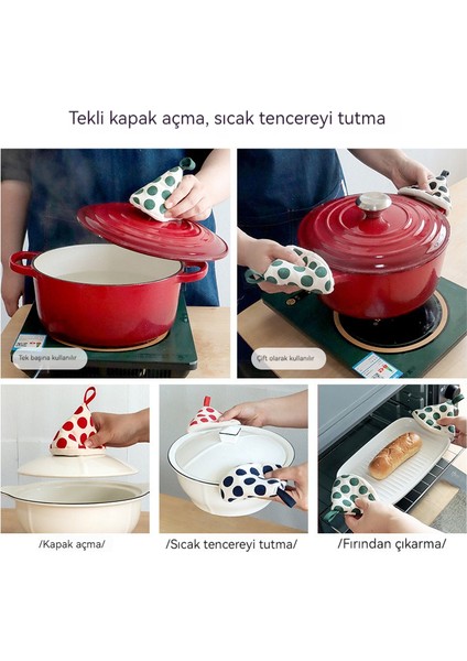 Minimalist Isı Geçirmez Yalıtımlı Mikrodalga Fırın Fırın Kabı Kapağı Güveç Sapı Kalınlaştırılmış Isı Kalkanı (Yurt Dışından) fırsatları