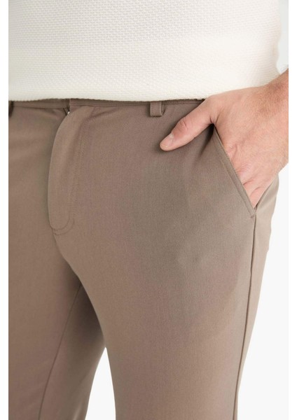 Tailored Fit Düz Paça Her Yöne Esneyen Yumuşak Tuşe Cepli Pantolon C7508AX25AU