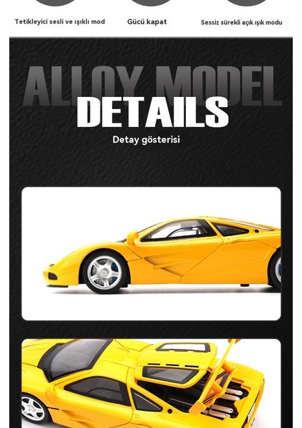 1:32 Mclaren F1 Alaşımlı Spor Araba Modeli Seti (Yurt Dışından) modelleri